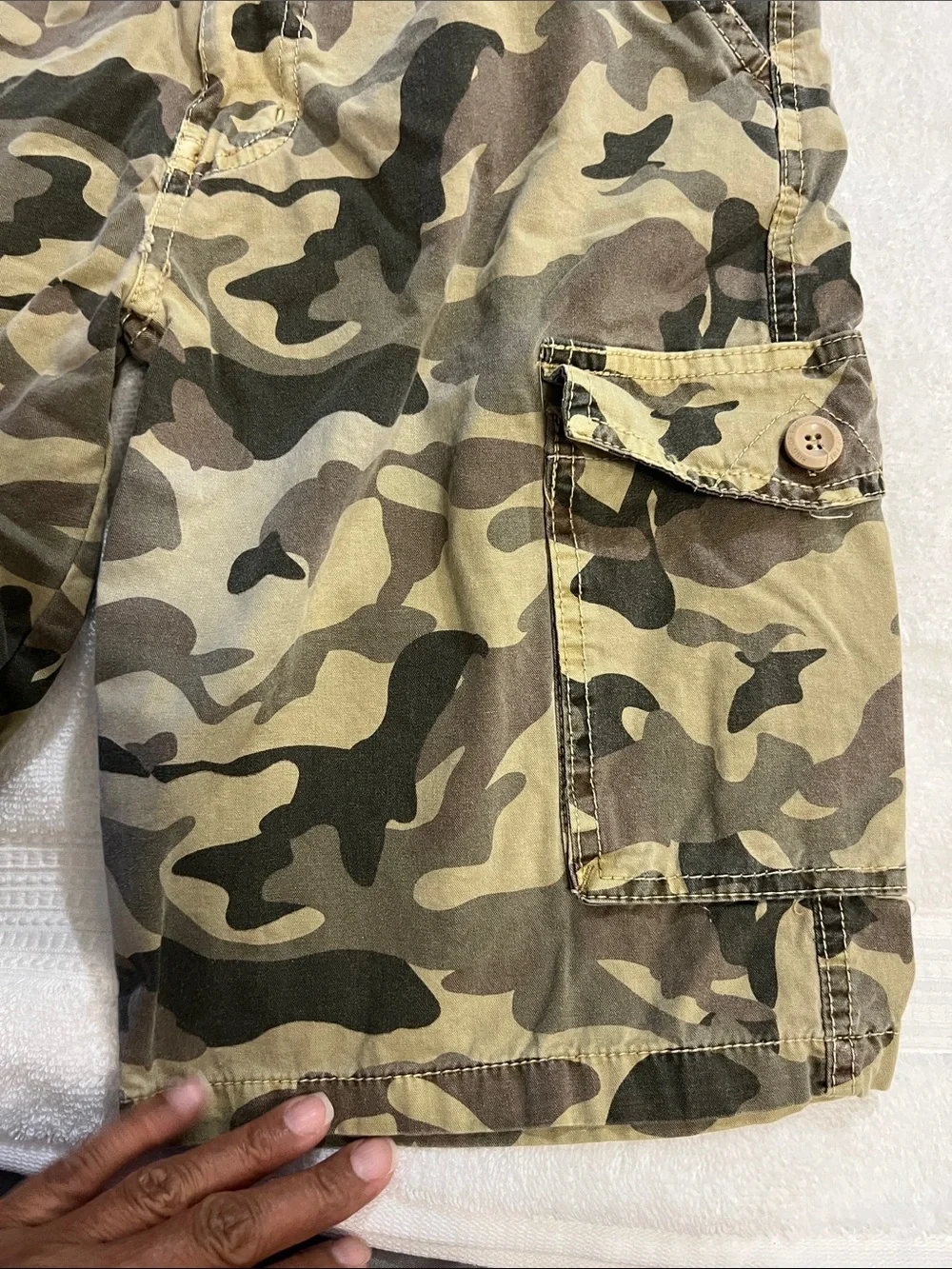 Ring of Fire Men's Camo Cargo Shorts - Olive and Khaki